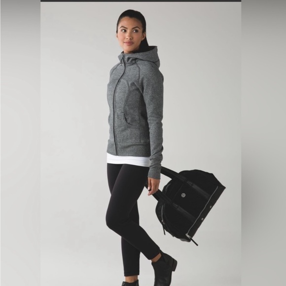 Lululemon FULL ZIP Scuba Hoodie Heathered Grey Sz small - Picture 2 of 6